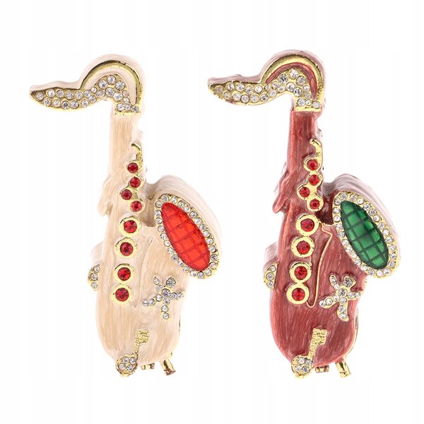 Miniatuur rood metallic saxofoon voor poppenhuis schaal 1:6, decoratief accessoire