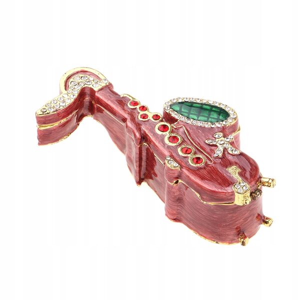 Miniatuur rood metallic saxofoon voor poppenhuis schaal 1:6, decoratief accessoire