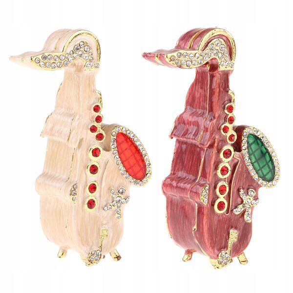 Miniatuur rood metallic saxofoon voor poppenhuis schaal 1:6, decoratief accessoire
