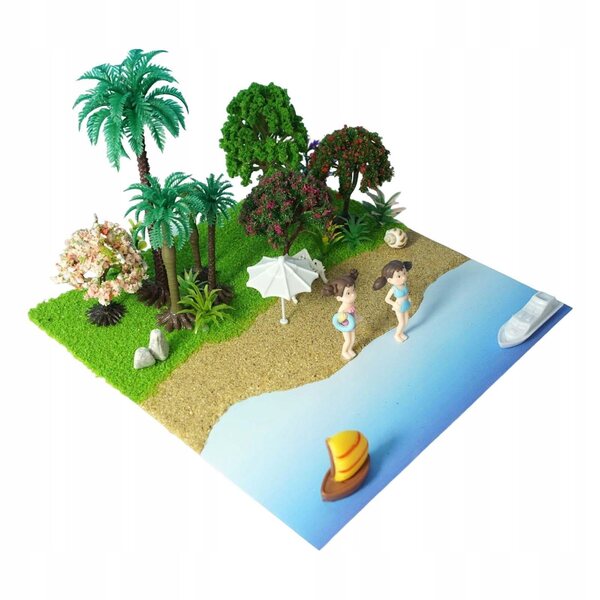DIY Strandszenen-Set aus Holz für Diorama und Modellbau 20x20 cm