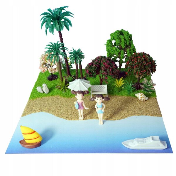 DIY Strandszenen-Set aus Holz für Diorama und Modellbau 20x20 cm