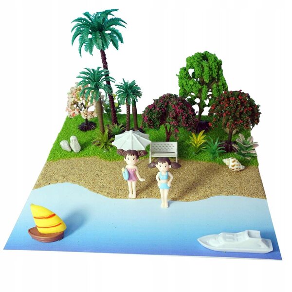 DIY Strandszenen-Set aus Holz für Diorama und Modellbau 20x20 cm