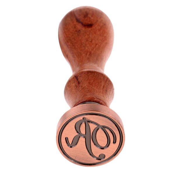 Sigillo in cera con testa in ottone e manico in legno - Lettera A-Z
