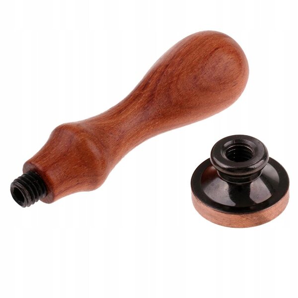 Sigillo in cera con testa in ottone e manico in legno - Lettera A-Z