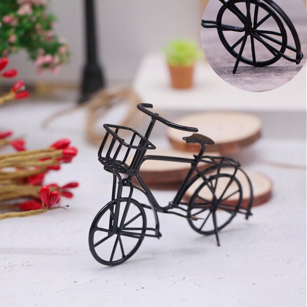 Metalen poppenhuisfiets op schaal 1:12, decoratief miniatuurmodel