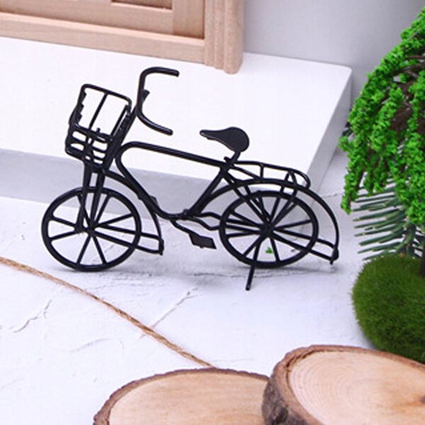 Metalen poppenhuisfiets op schaal 1:12, decoratief miniatuurmodel