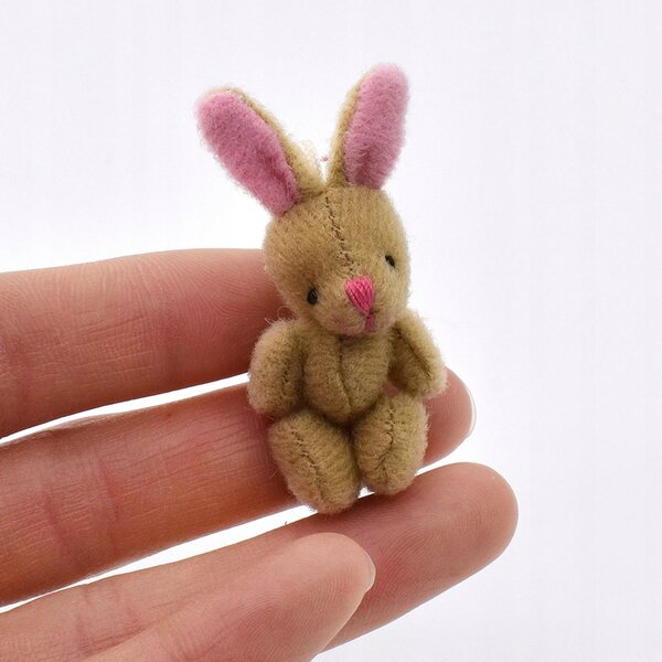 Mini Peluche Orso e Coniglio 1:12 per Casa delle Bambole - Decorazione e Gioco