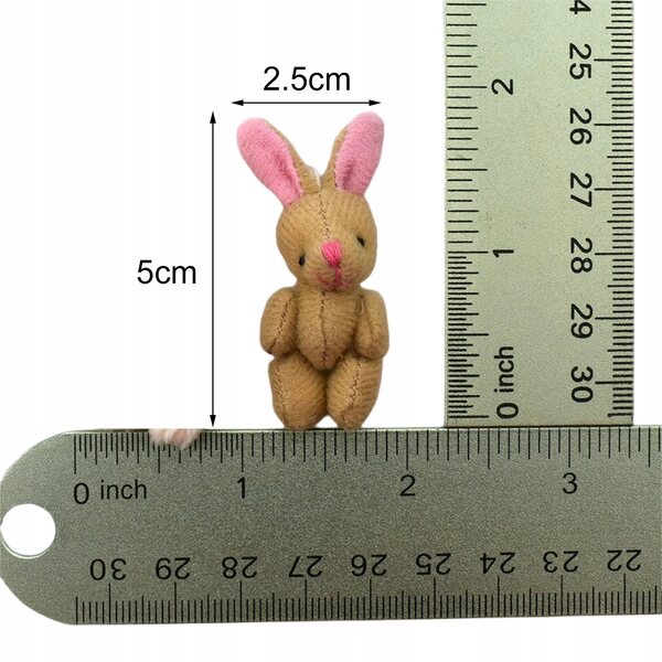 Mini Peluche Orso e Coniglio 1:12 per Casa delle Bambole - Decorazione e Gioco
