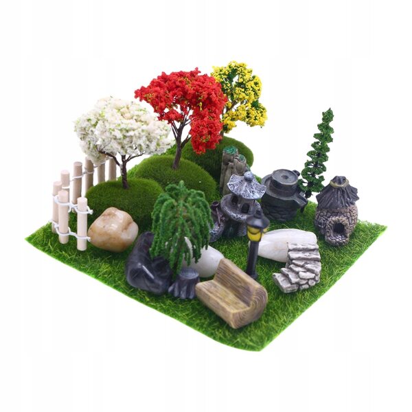 Domek dla lalek Miniaturowy zestaw ogrodowy Model doniczkowy Mini domek dla lalek w skali 1:12