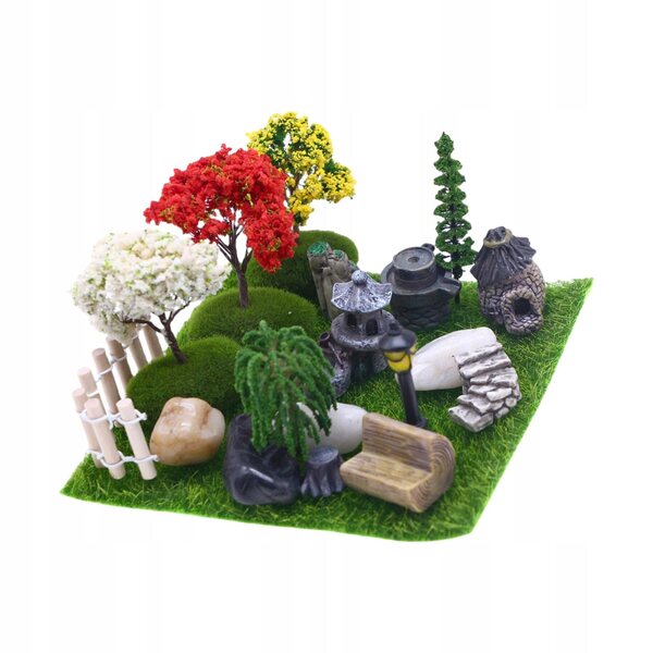 Domek dla lalek Miniaturowy zestaw ogrodowy Model doniczkowy Mini domek dla lalek w skali 1:12