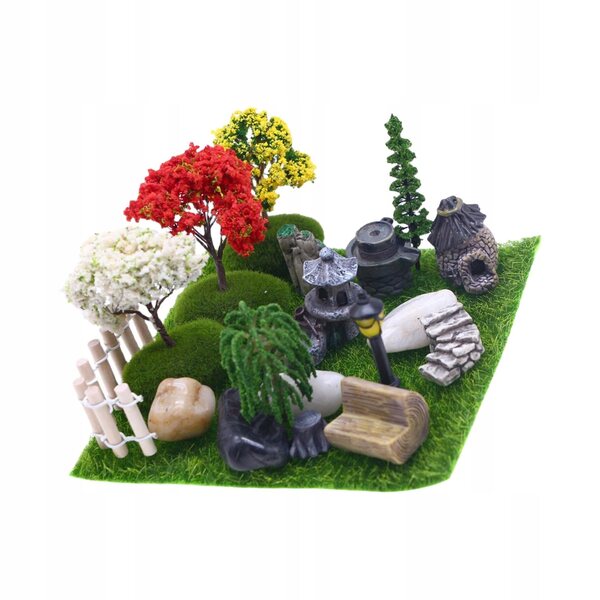 Domek dla lalek Miniaturowy zestaw ogrodowy Model doniczkowy Mini domek dla lalek w skali 1:12