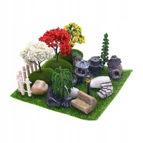 Domek dla lalek Miniaturowy zestaw ogrodowy Model doniczkowy Mini domek dla lalek w skali 1:12