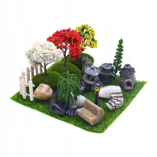 Domek dla lalek Miniaturowy zestaw ogrodowy Model doniczkowy Mini domek dla lalek w skali 1:12