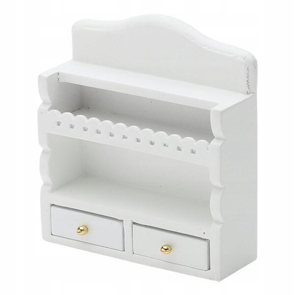 Miniatura casa delle bambole 1:12 in legno bianco con accessori cucina