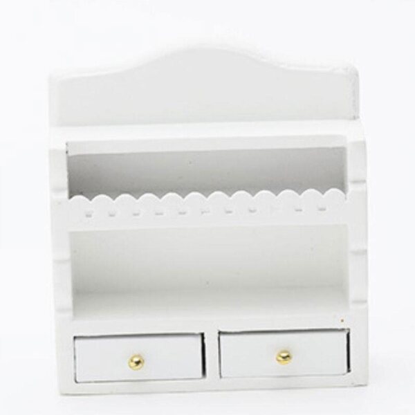 Miniatura casa delle bambole 1:12 in legno bianco con accessori cucina