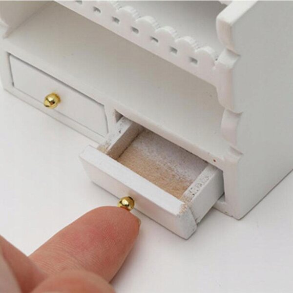 Miniatura casa delle bambole 1:12 in legno bianco con accessori cucina