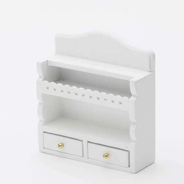 Miniatura casa delle bambole 1:12 in legno bianco con accessori cucina