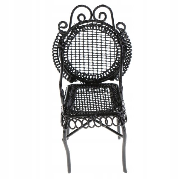 Set 1/12 Miniature Mobili Tavolo e Sedie Ottagonali in Metallo Nero per Casa delle Bambole