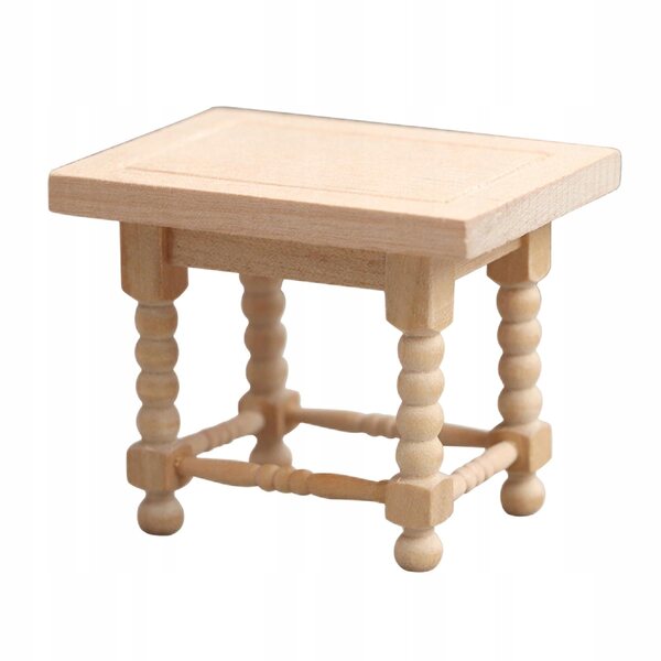 Mini tavolino in legno 1:12 per casa delle bambole, accessorio gioco scenico
