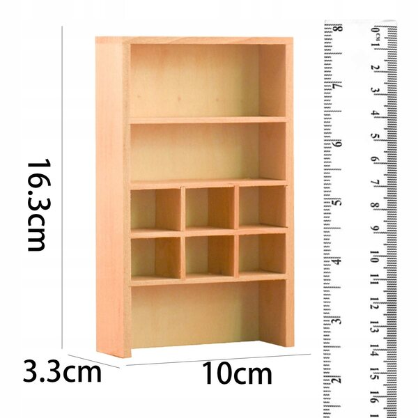 1:12 Miniatur-Holzschrank für Puppenhaus, Organizer und Regal