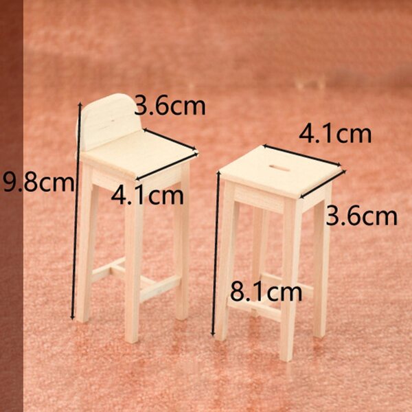 1:12 Miniaturowe krzesło stołowe do jadalni Mini Model zabawki dla dzieci Udawaj pojedynczy zestaw