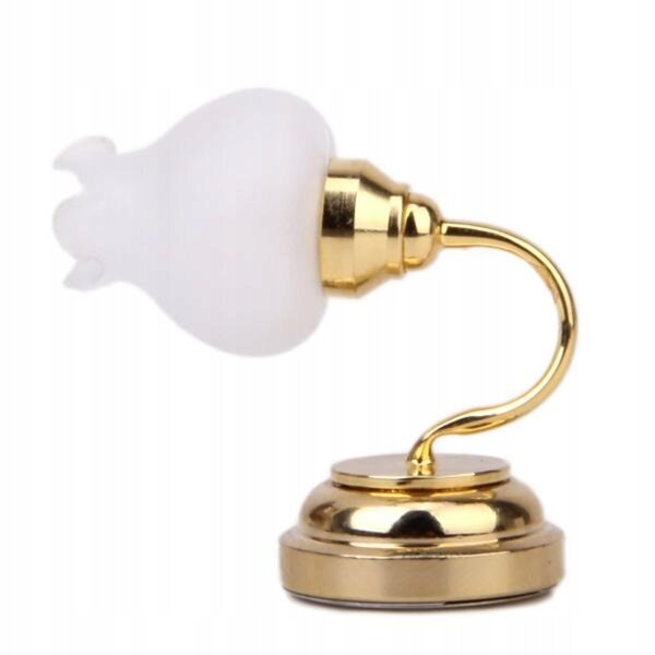 Detaillierte 1:12 Metall-Puppenhaus-LED-Tischlampe