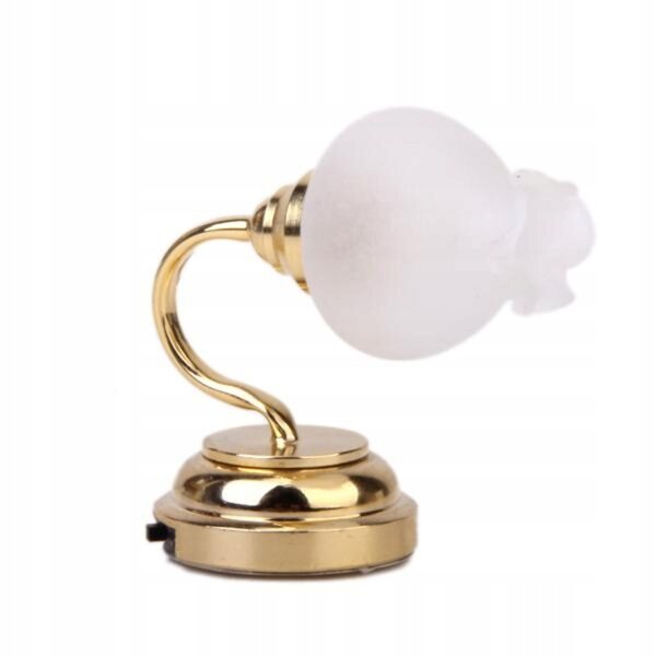 Detaillierte 1:12 Metall-Puppenhaus-LED-Tischlampe