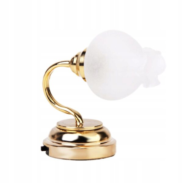 Detaillierte 1:12 Metall-Puppenhaus-LED-Tischlampe