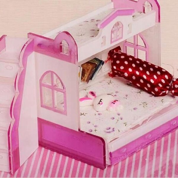 Etagenbett im Maßstab 1:12 für Puppenhaus mit Leitern und Zubehör
