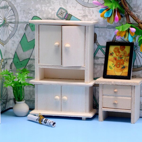 1:12 Holzgarderobe Miniatur für Puppenhaus DIY Basteldekoration