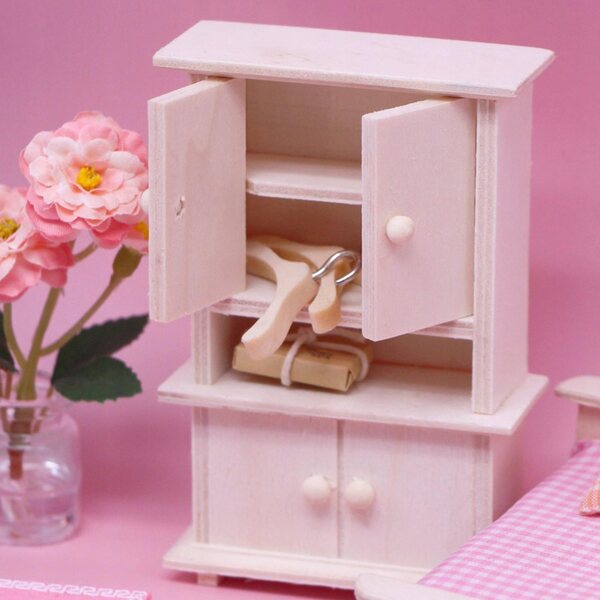 1:12 Holzgarderobe Miniatur für Puppenhaus DIY Basteldekoration