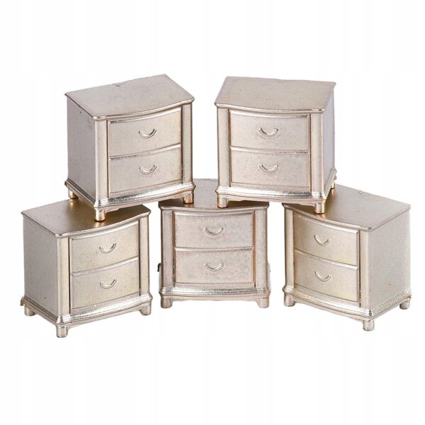Комплект от 5 миниатюрни дървени нощни шкафчета 1/25 за Champagne Dolls House
