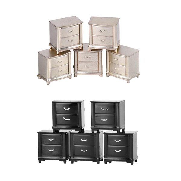 Комплект от 5 миниатюрни дървени нощни шкафчета 1/25 за Champagne Dolls House