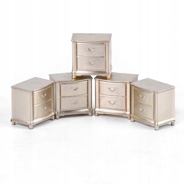 Комплект от 5 миниатюрни дървени нощни шкафчета 1/25 за Champagne Dolls House