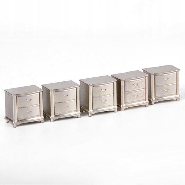 Комплект от 5 миниатюрни дървени нощни шкафчета 1/25 за Champagne Dolls House