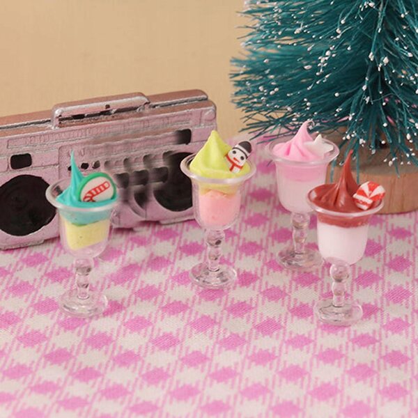 Eiscreme-Miniaturen für Puppenhäuser im Maßstab 1:12, dekoratives Küchenaccessoire