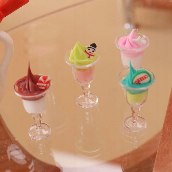 Eiscreme-Miniaturen für Puppenhäuser im Maßstab 1:12, dekoratives Küchenaccessoire