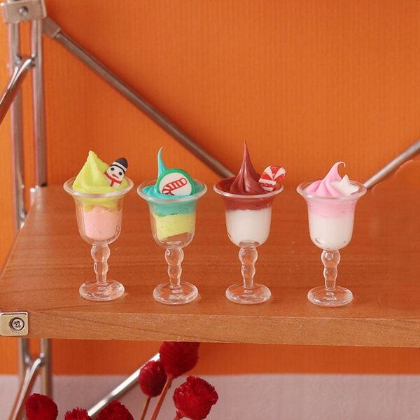 Eiscreme-Miniaturen für Puppenhäuser im Maßstab 1:12, dekoratives Küchenaccessoire
