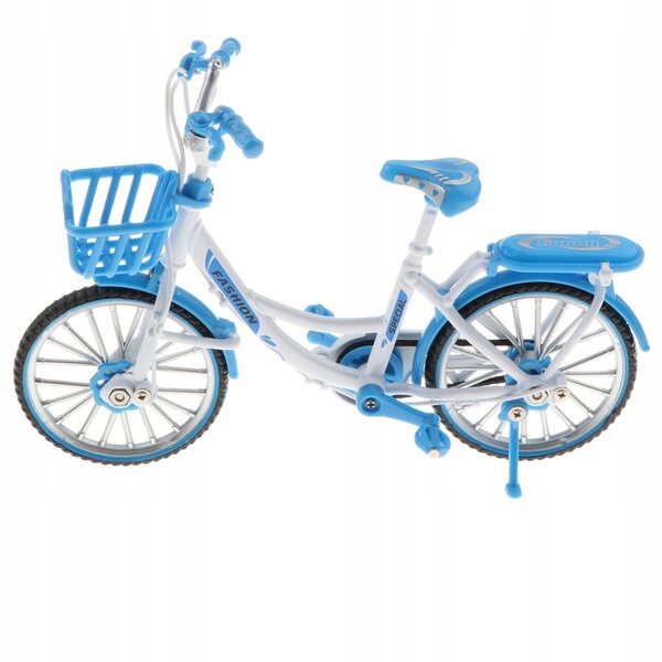 Modello in scala 1:10 di bicicletta Diecast artigianale in legno colore azzurro