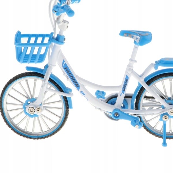 Modello in scala 1:10 di bicicletta Diecast artigianale in legno colore azzurro