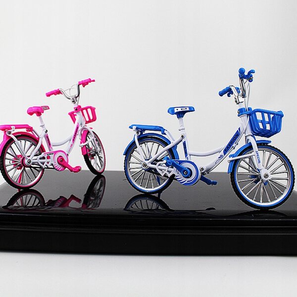 Modello in scala 1:10 di bicicletta Diecast artigianale in legno colore azzurro