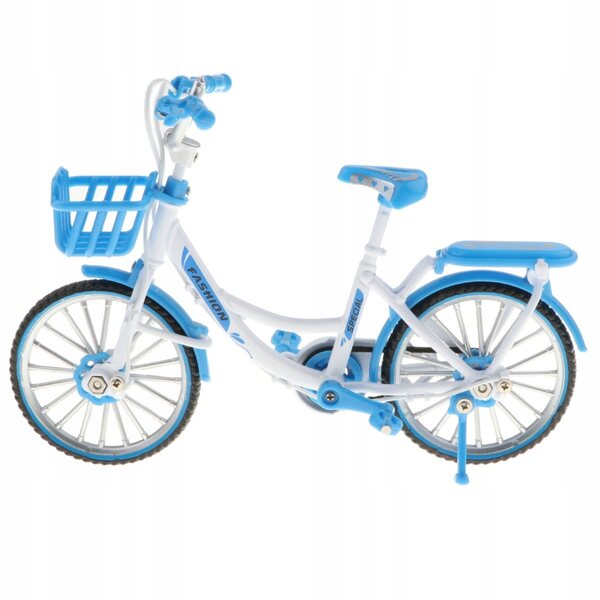 Modello in scala 1:10 di bicicletta Diecast artigianale in legno colore azzurro