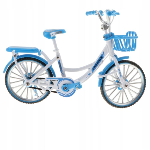 Modello in scala 1:10 di bicicletta Diecast artigianale in legno colore azzurro