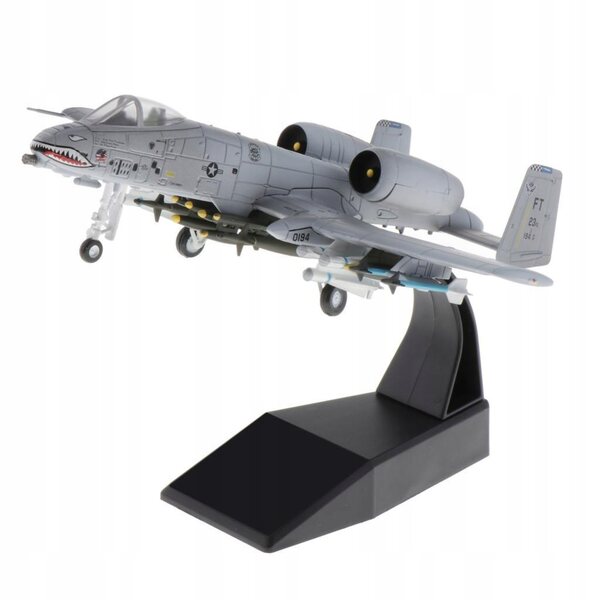 Samlerobjekt 1:100 skala A-10 angrebsflymodel med elegant stativ