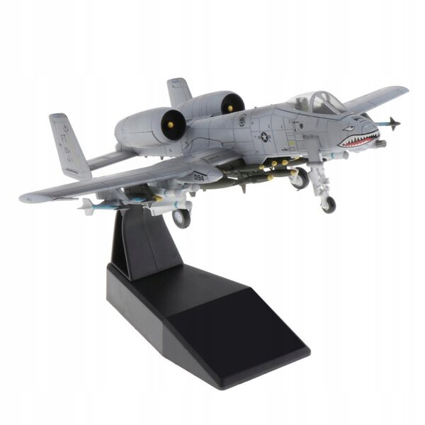 Samlerobjekt 1:100 skala A-10 angrebsflymodel med elegant stativ