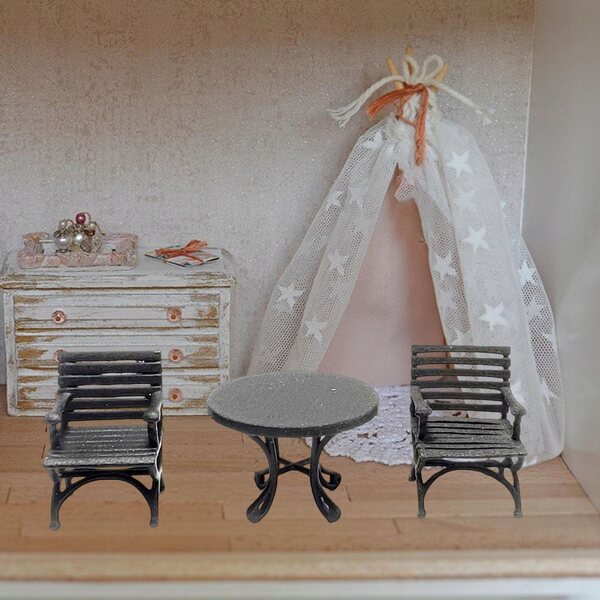 1:87 Meble do domku dla lalek Zagraj w zabawkowe rekwizyty Accs Decor Stół do jadalni Krzesło