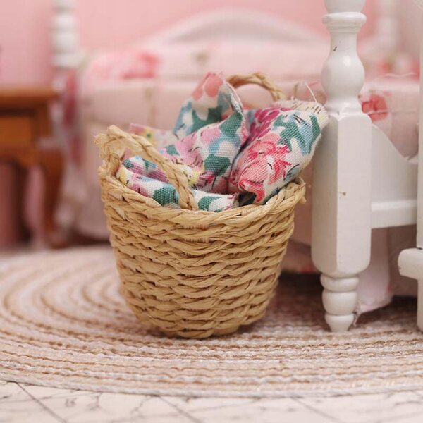 Mini-Dekokorb im Maßstab 1:12 für Puppenhaus, traditionelles Design