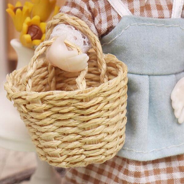 Mini-Dekokorb im Maßstab 1:12 für Puppenhaus, traditionelles Design