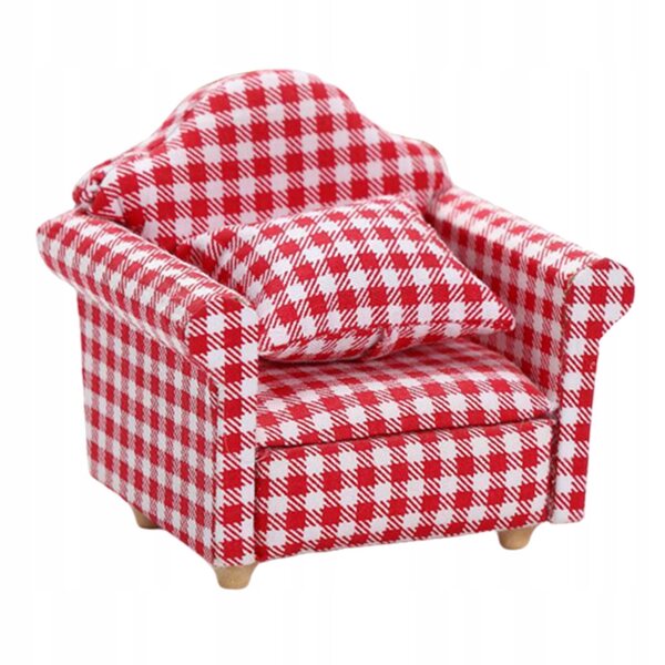 1/12 Skala Miniaturowy domek dla lalek Sofa Fotel, Lalki Dom Meble Kanapa