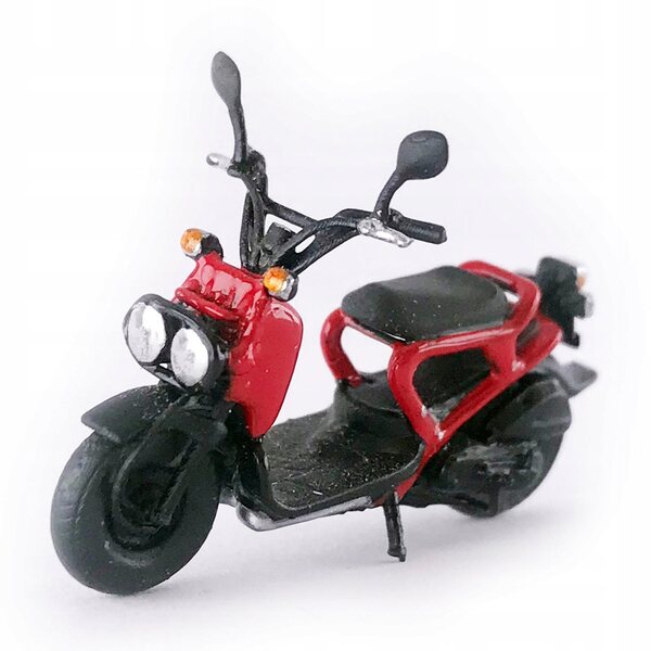 Figura 1:64 Uomo su Motociclo Micro Paesaggio Rossa e Nera in Resina
